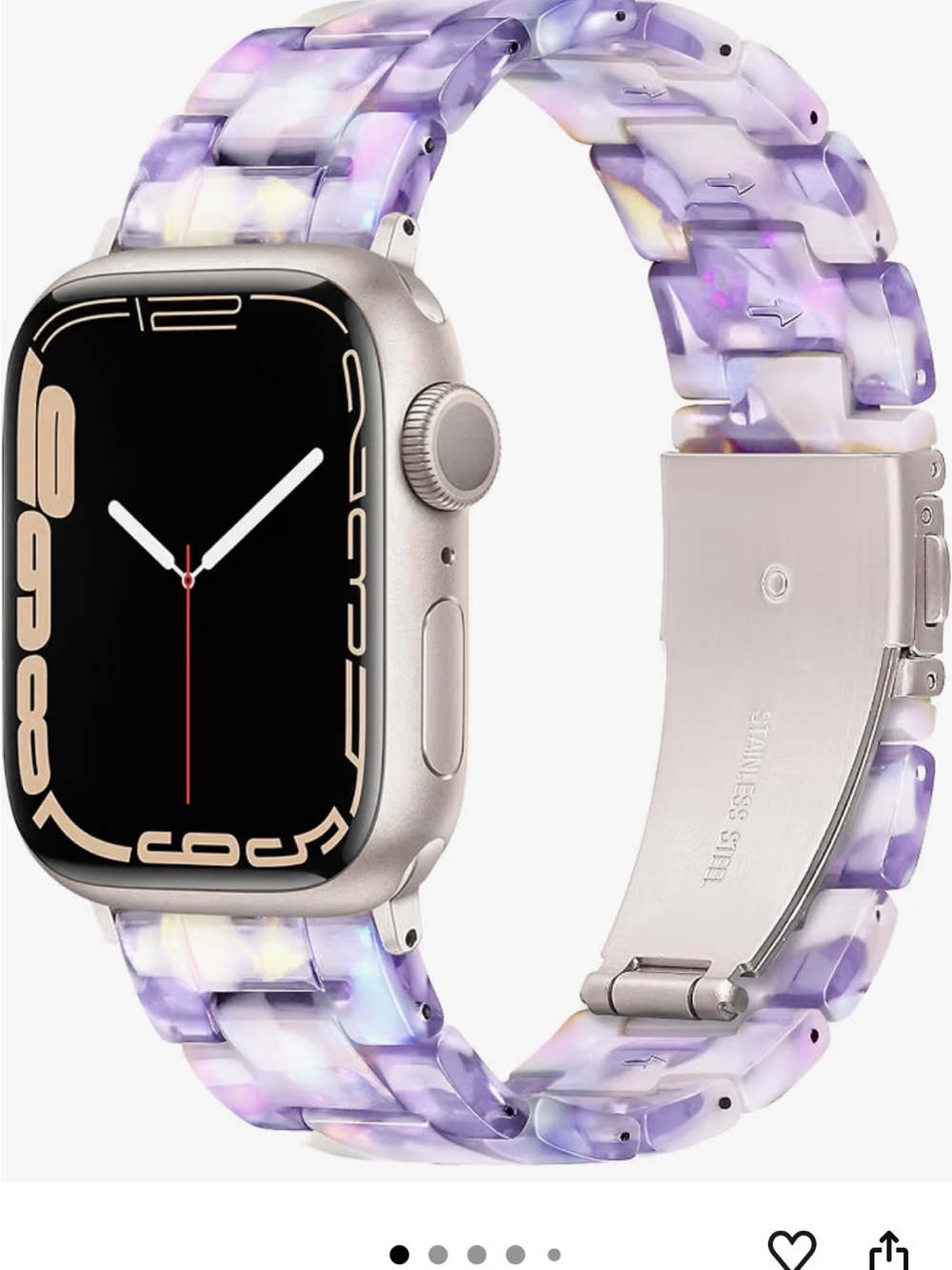 Purple Marble Resin Replacement Watch Band for Smartwatch.